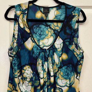 Women's Worthington multi-colored floral‎ print tanktop/blouse size XL
